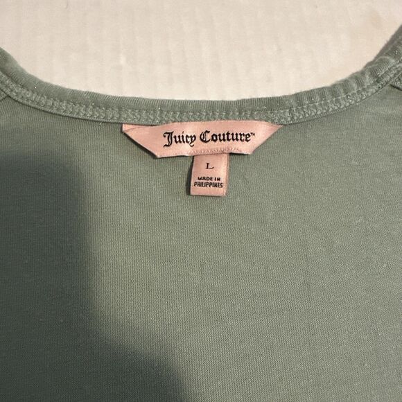 Juicy Couture Y2K Retro Womens Green Iridescent Green Beaded Top L - Picture 4 of 4